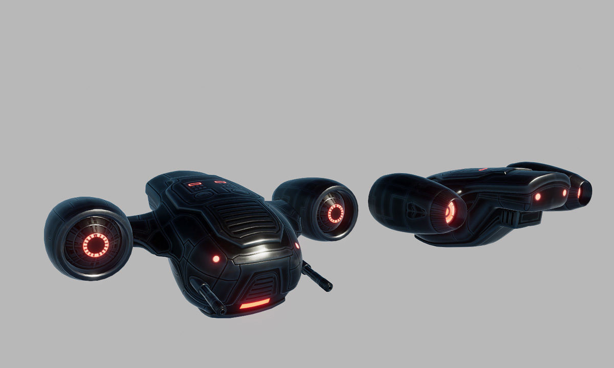 Sci Fi Robot Drone  Low-poly 3D model_5