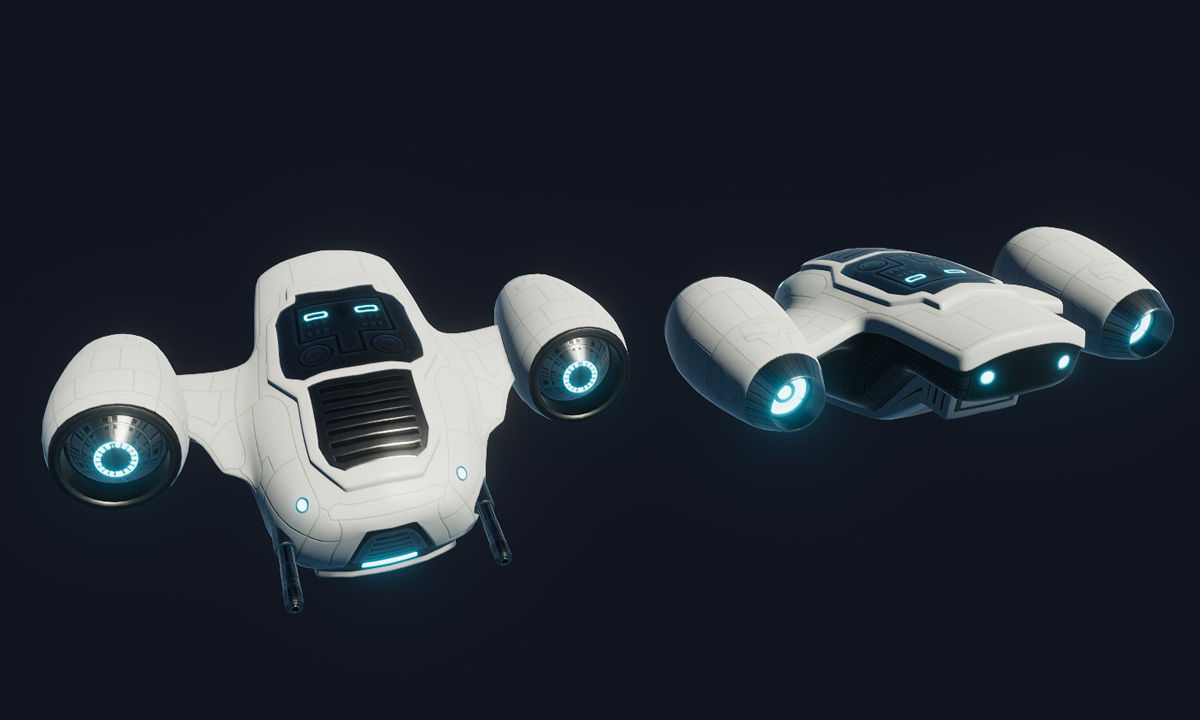Sci Fi Robot Drone  Low-poly 3D model_2