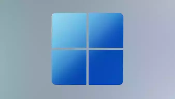 Windows 11 Abstract Logo customized with studio lighting Free 3D model