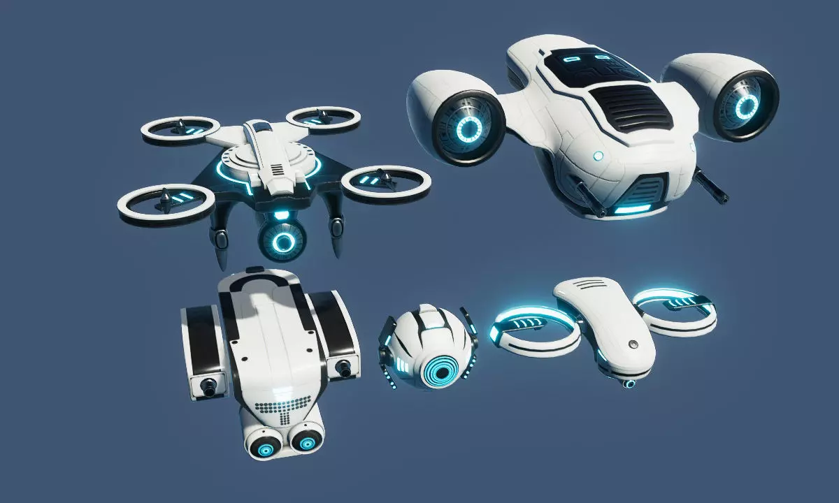 Sci Fi Drones 3D Model Collection_0