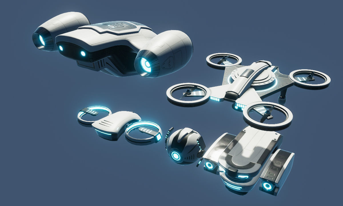 Sci Fi Drones 3D Model Collection_2