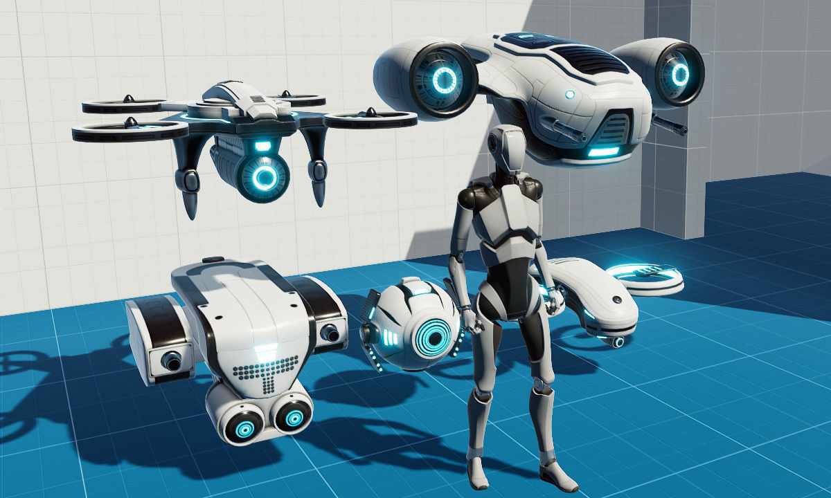 Sci Fi Drones 3D Model Collection_4