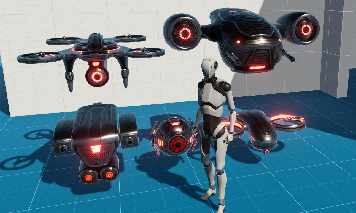 Sci Fi Drones 3D Model Collection_5