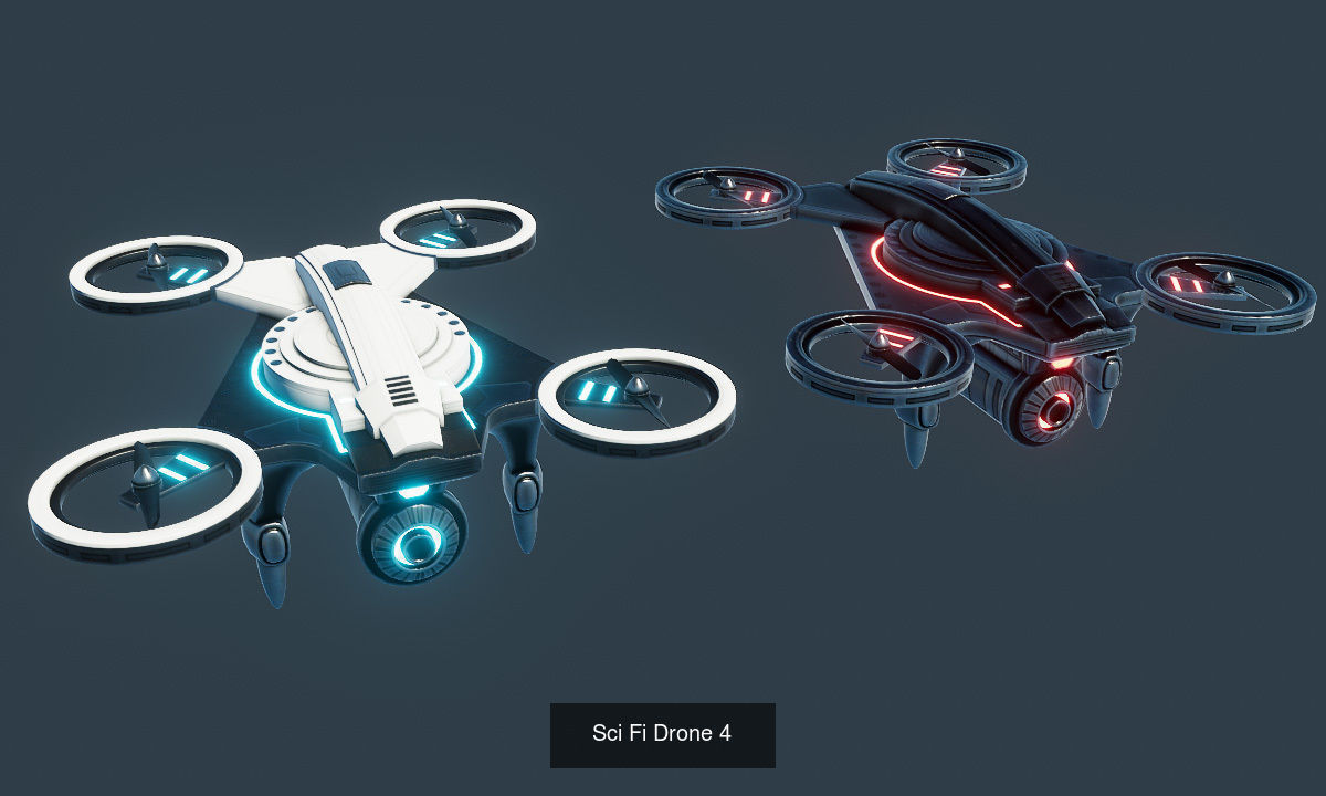Sci Fi Drones 3D Model Collection_7