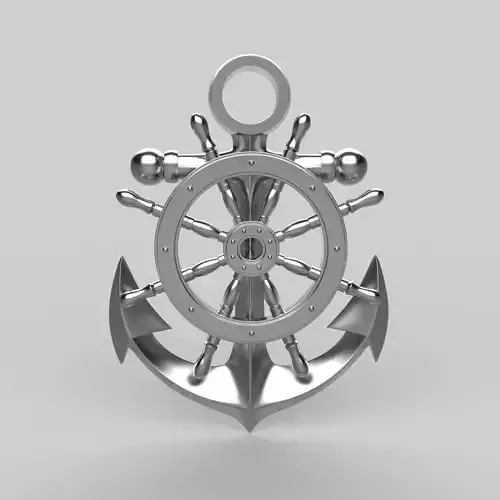 Anchor wheel pendant 3D model