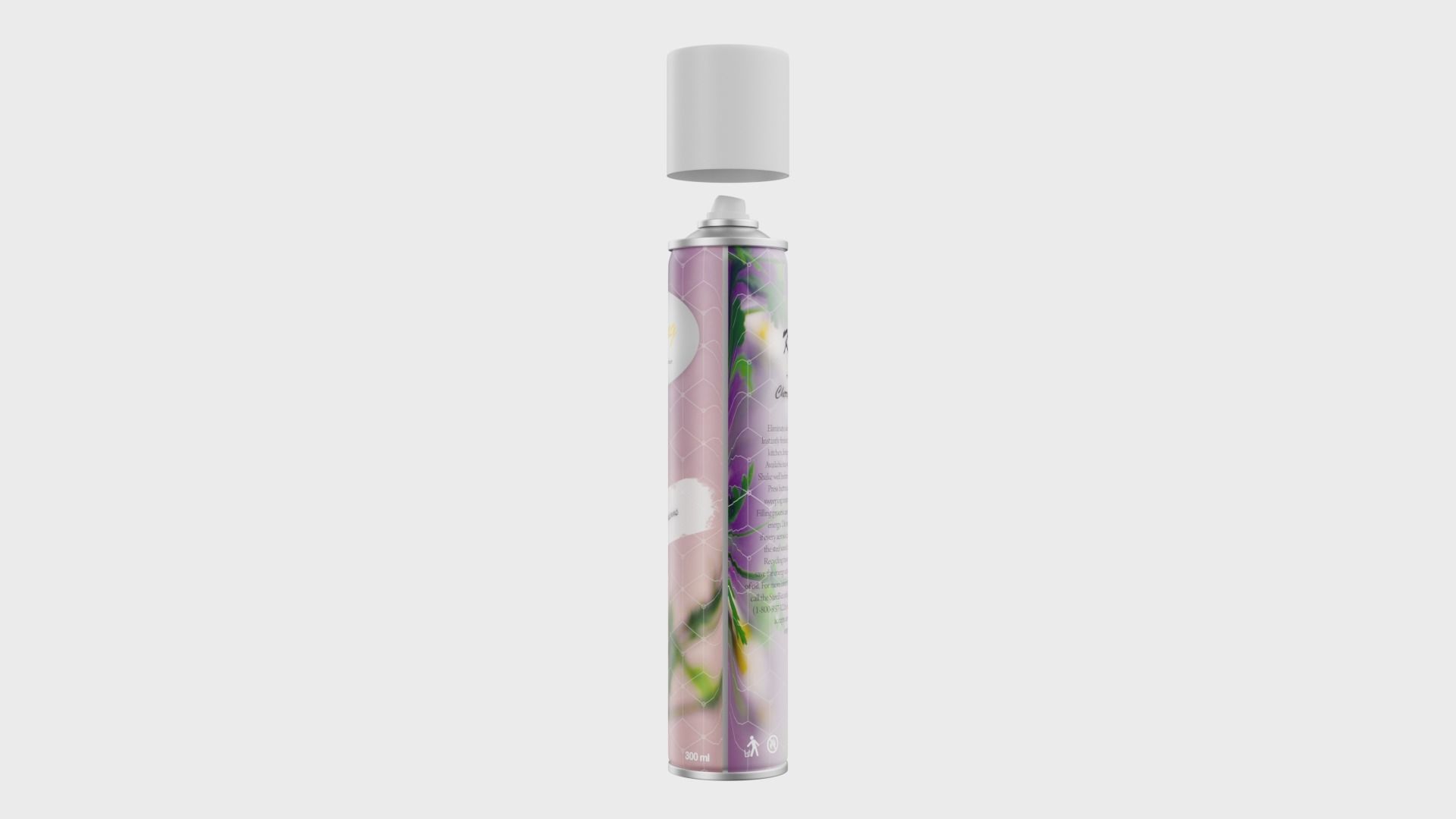 Room spray bottle metal body plastic lid with texture 3D model_1