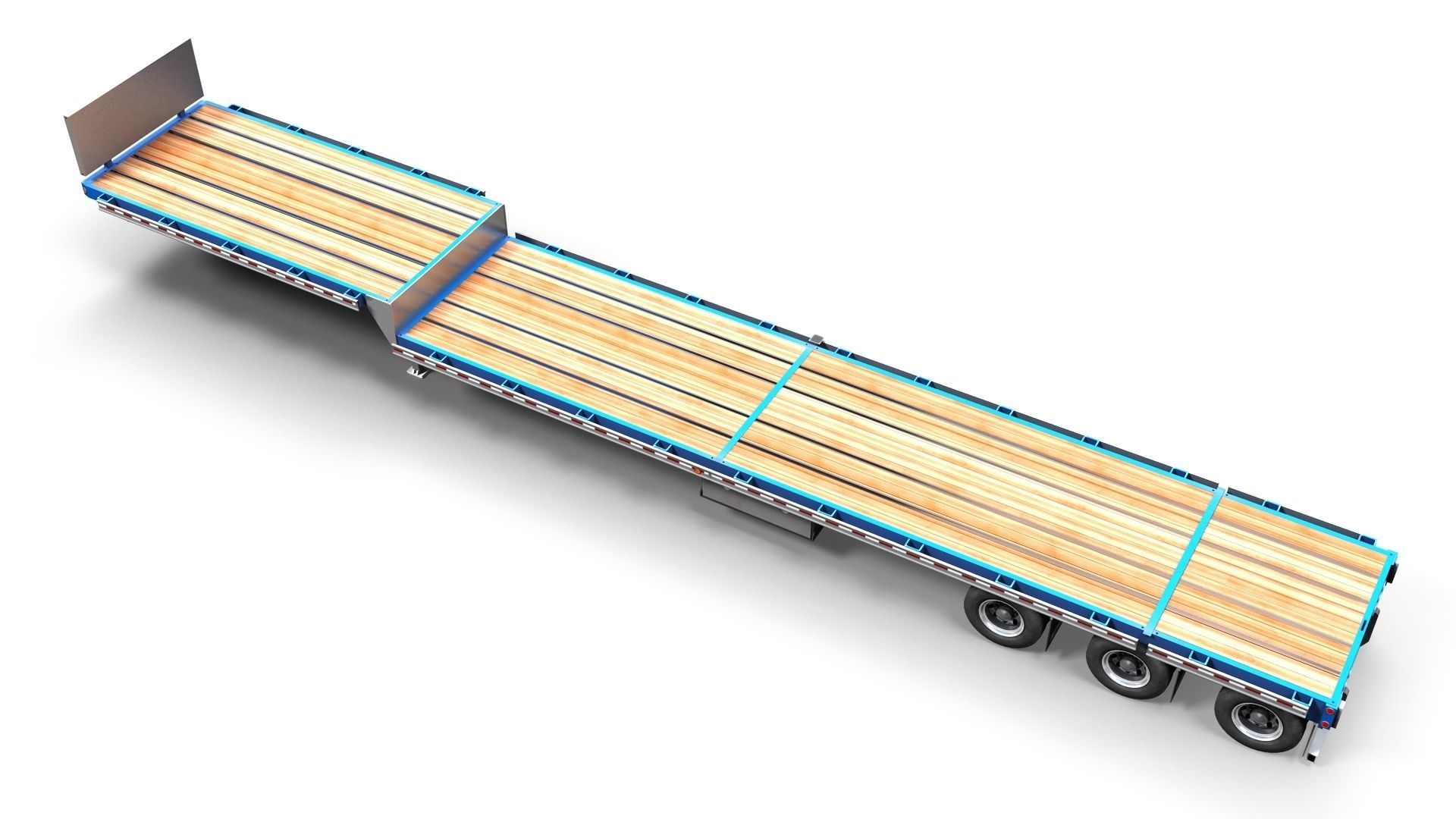 Dropdeck  Trailer Low-poly 3D model_9