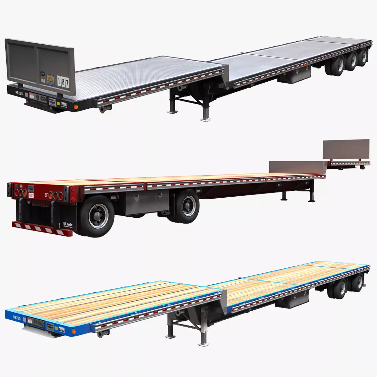 Dropdeck  Trailer Low-poly 3D model_0