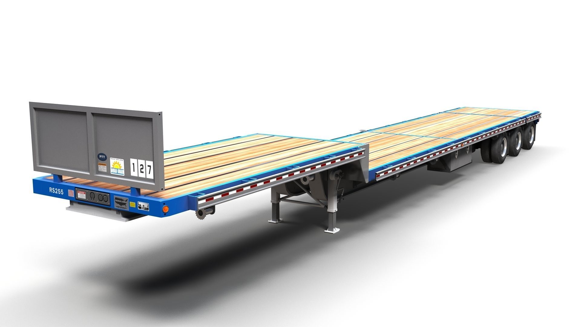 Dropdeck  Trailer Low-poly 3D model_6