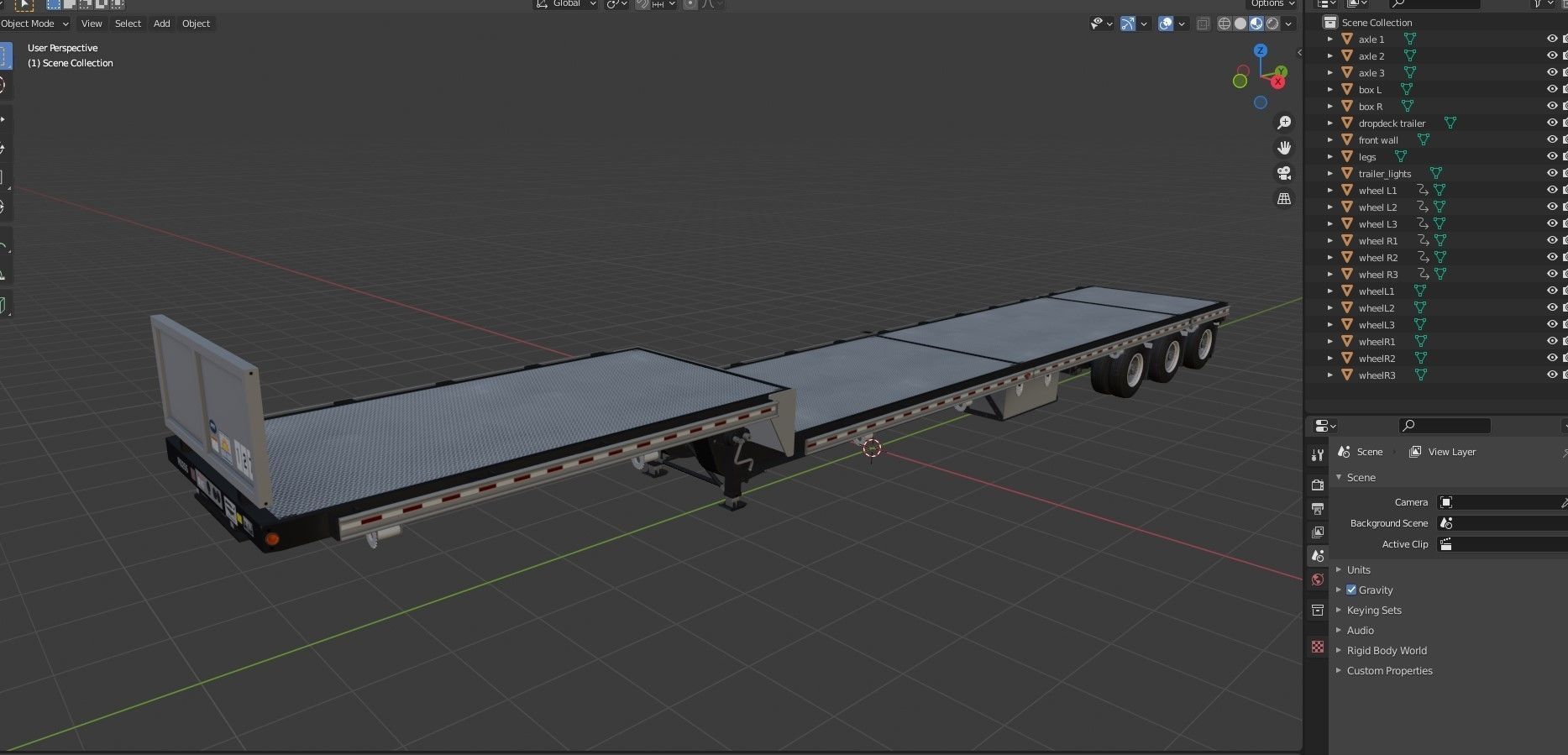Dropdeck  Trailer Low-poly 3D model_40