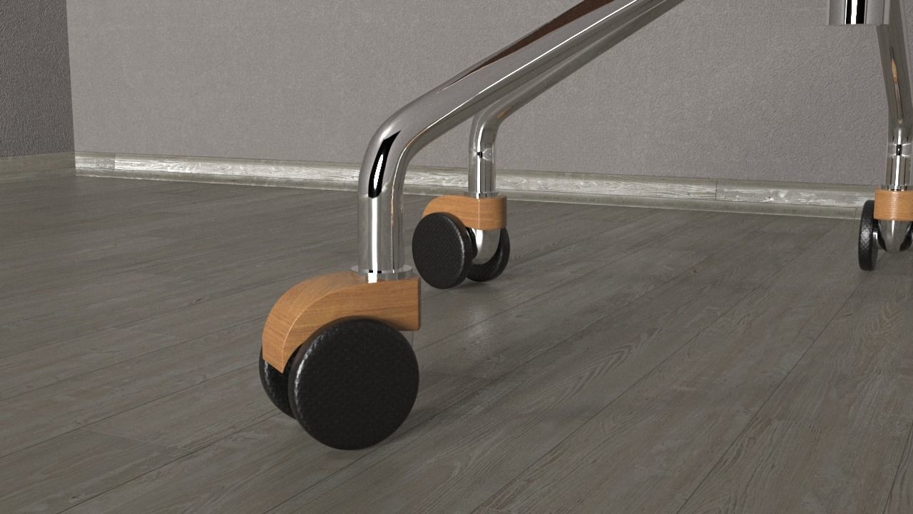 Japanese office chair Free low-poly 3D model_3