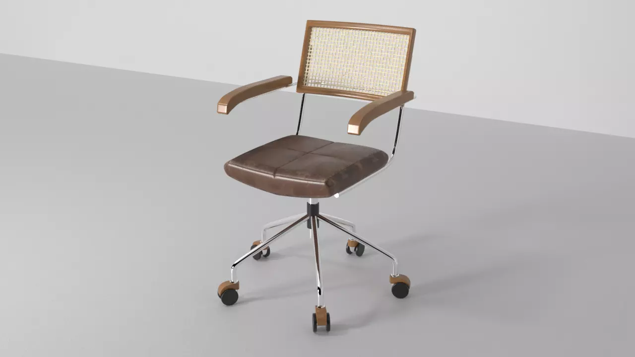 Japanese office chair Free low-poly 3D model_0