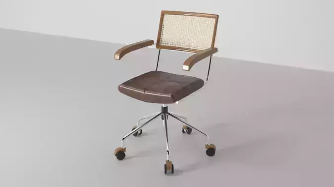 Japanese office chair Free low-poly 3D model