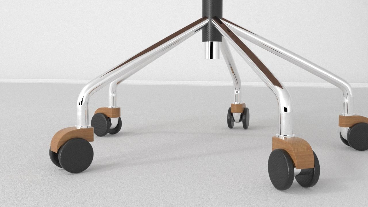 Japanese office chair Free low-poly 3D model_2