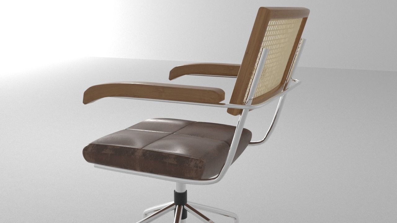 Japanese office chair Free low-poly 3D model_1
