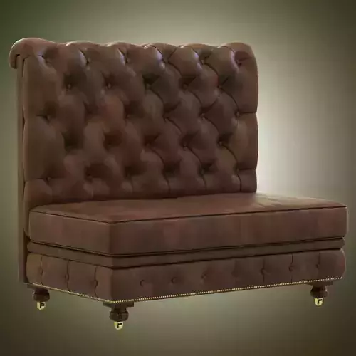 Restoration Hardware Kensington Leather Double Banquette 3D model