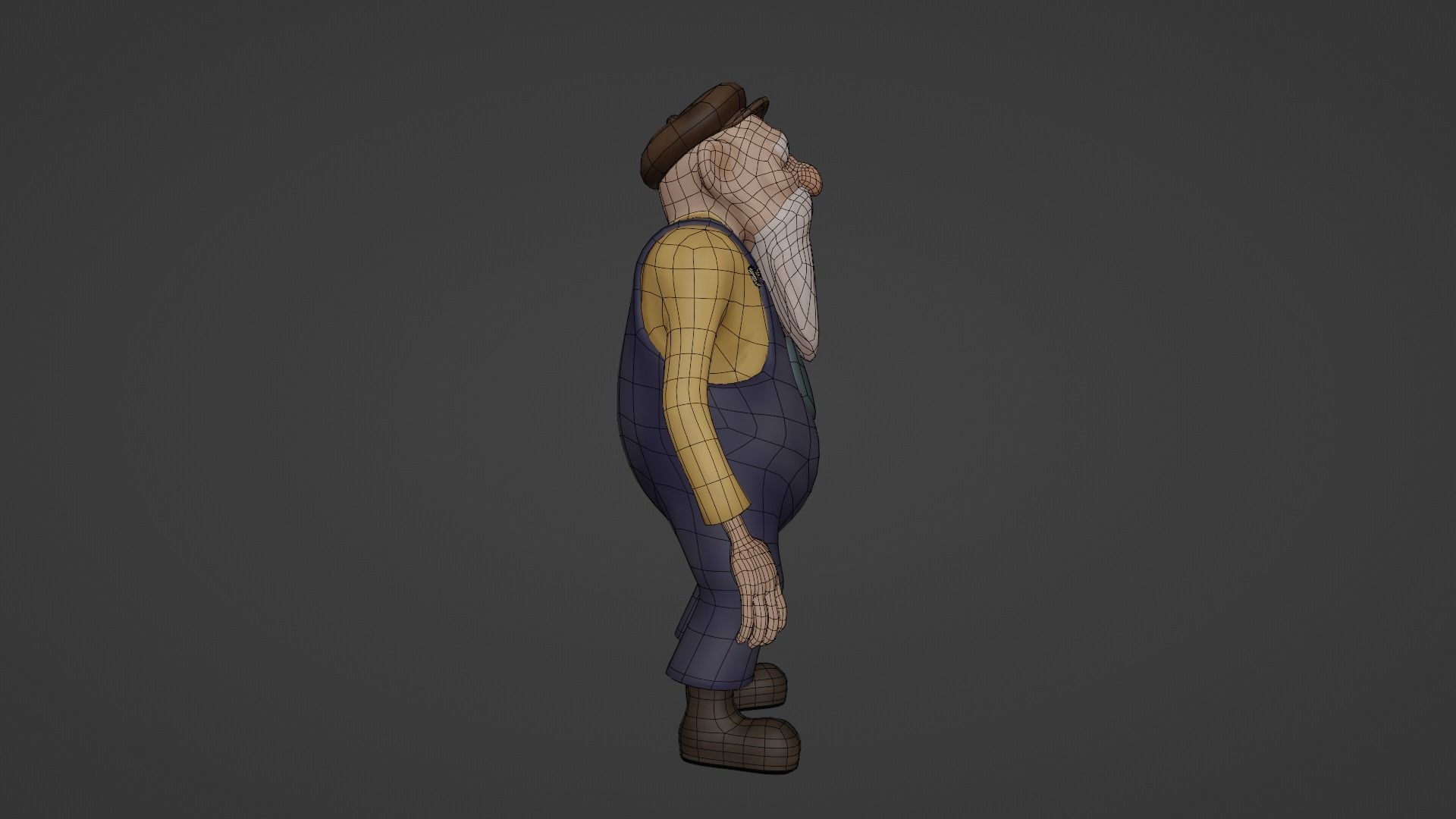 Character Old Man Low-poly 3D model_39