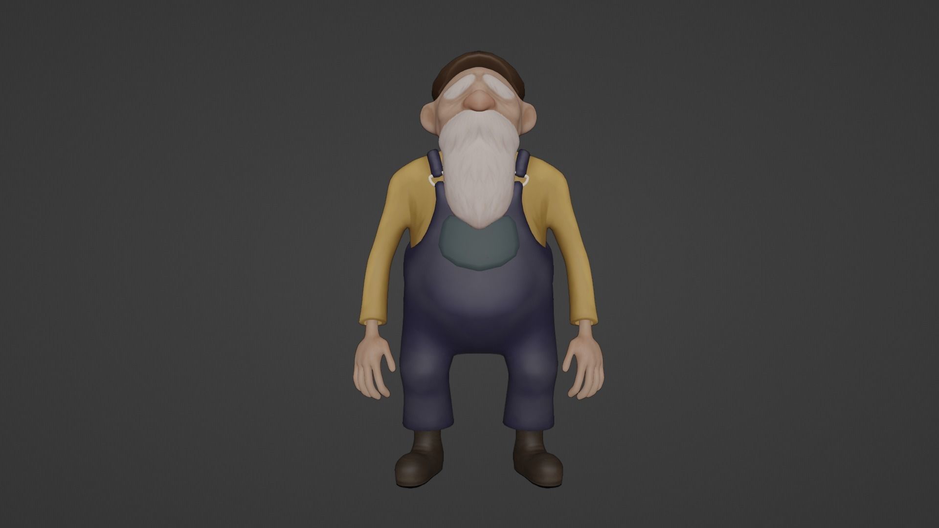 Character Old Man Low-poly 3D model_9