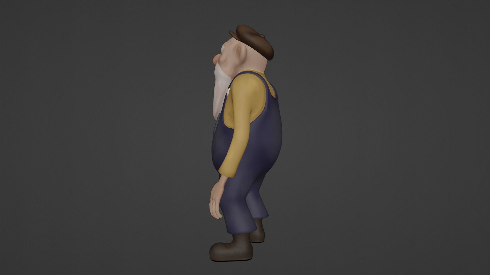 Character Old Man Low-poly 3D model_16