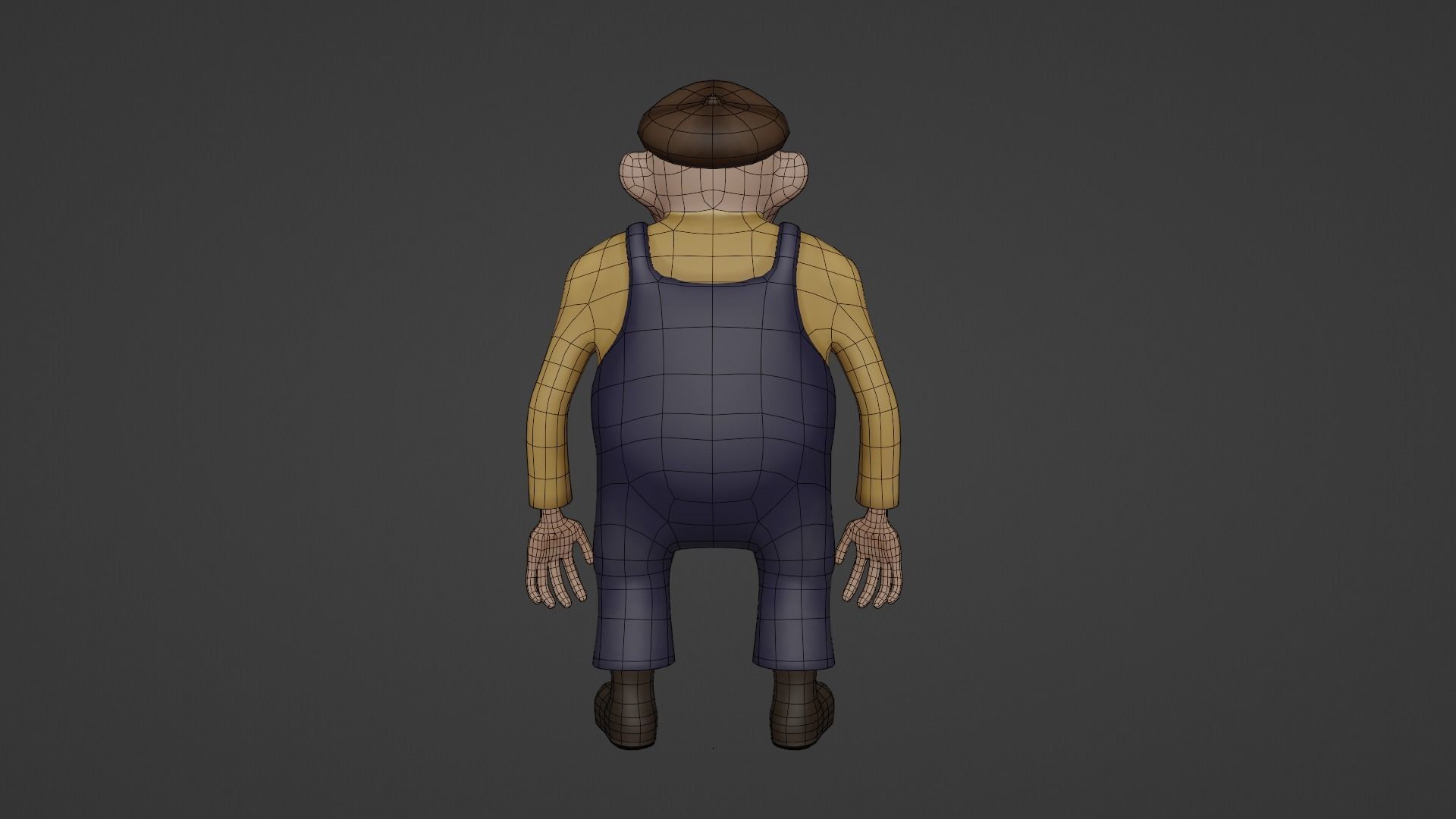 Character Old Man Low-poly 3D model_37
