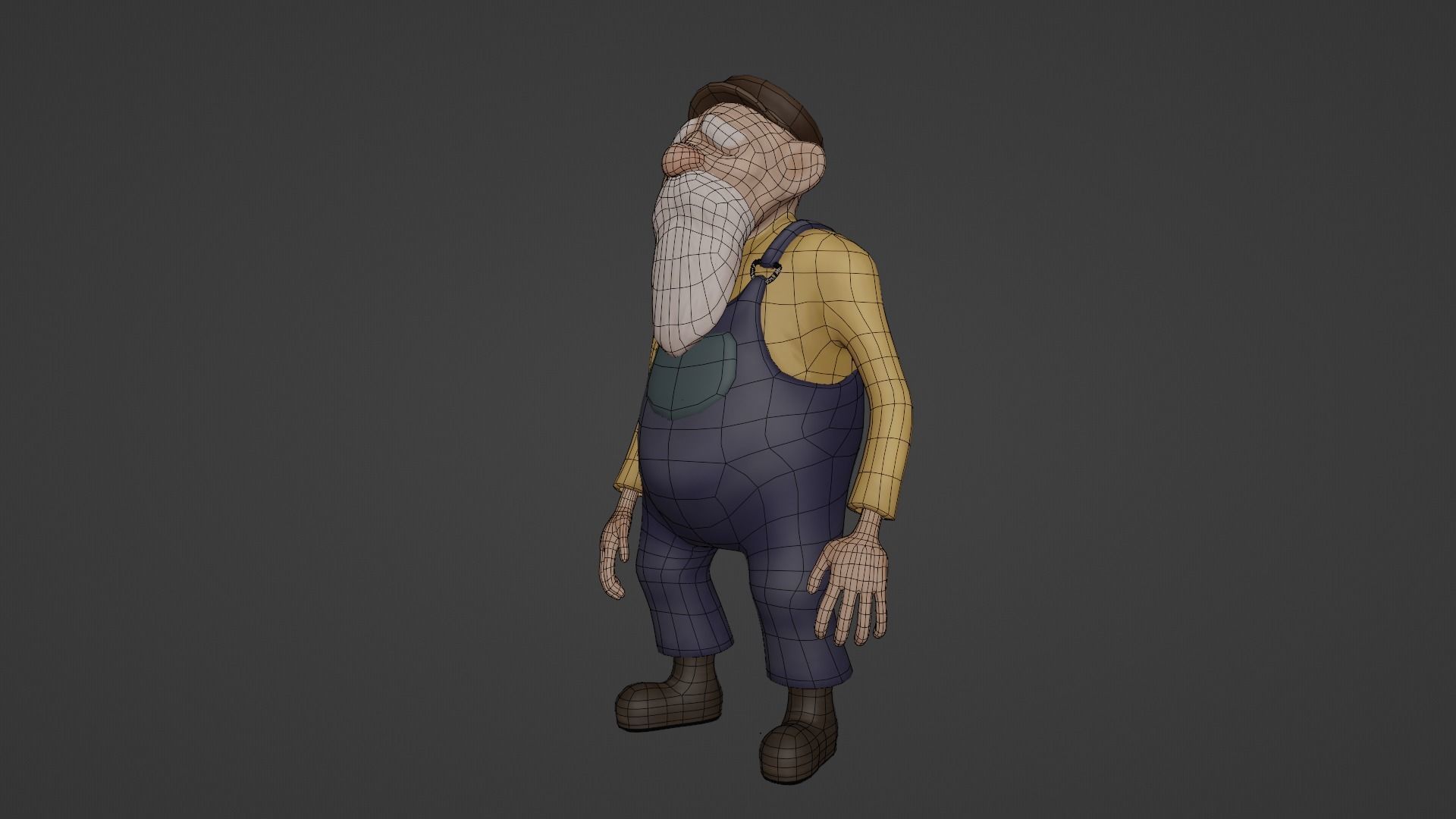 Character Old Man Low-poly 3D model_34