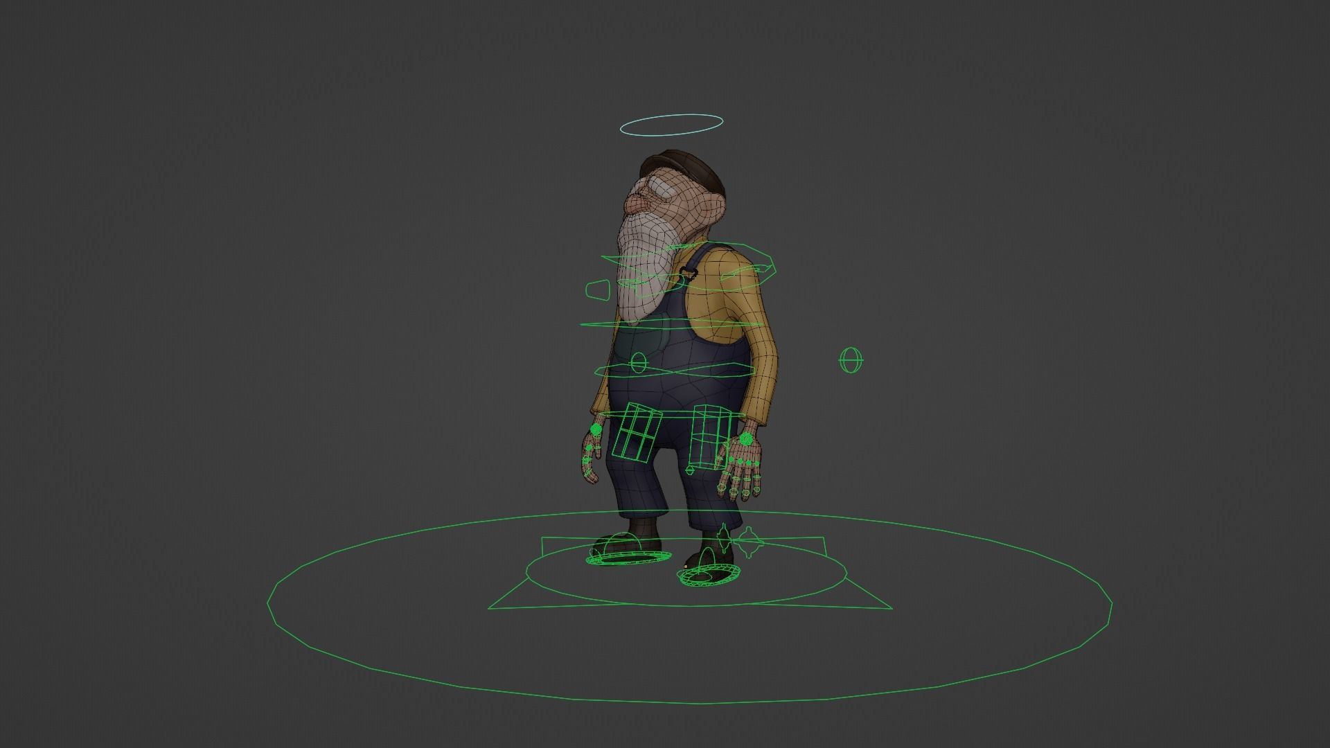 Character Old Man Low-poly 3D model_42