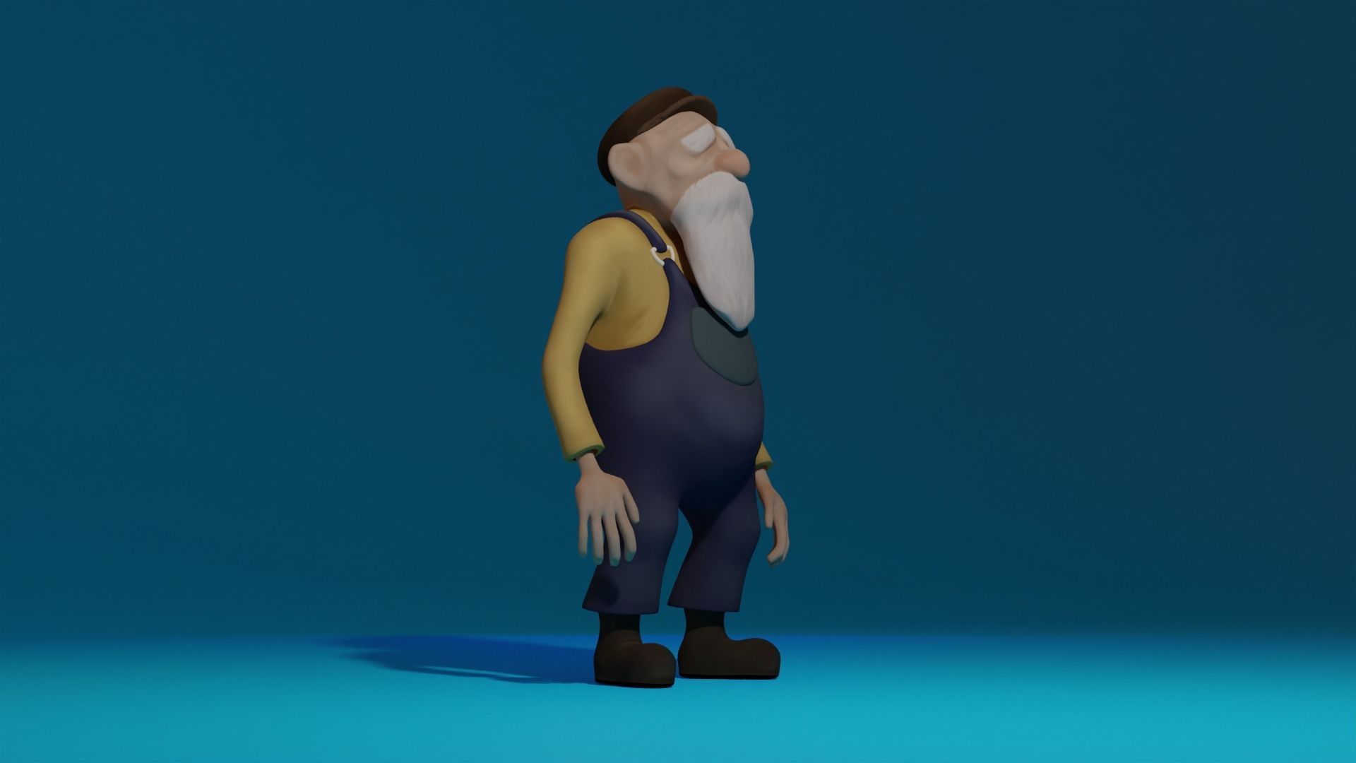 Character Old Man Low-poly 3D model_8