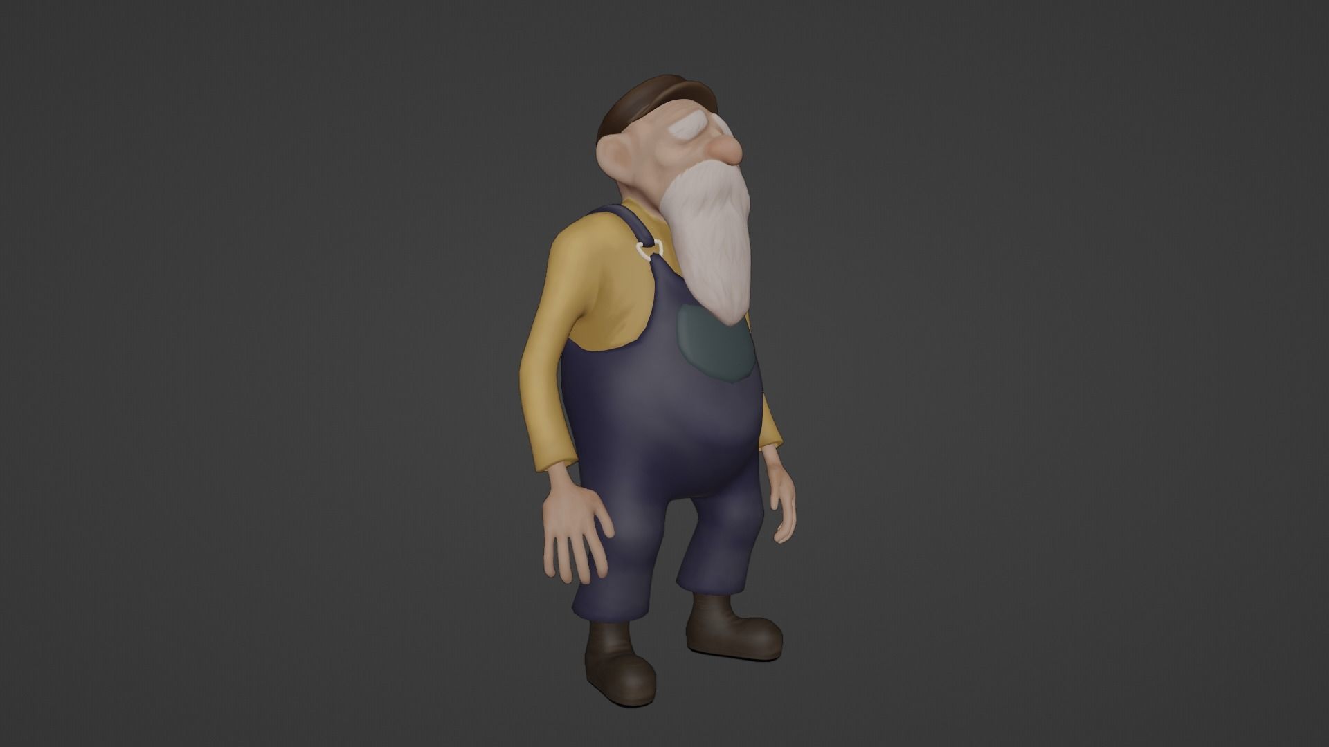 Character Old Man Low-poly 3D model_30