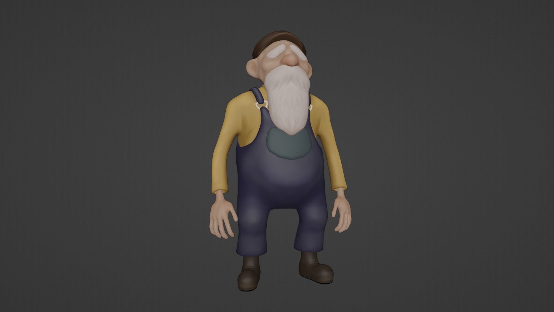Character Old Man Low-poly 3D model_32