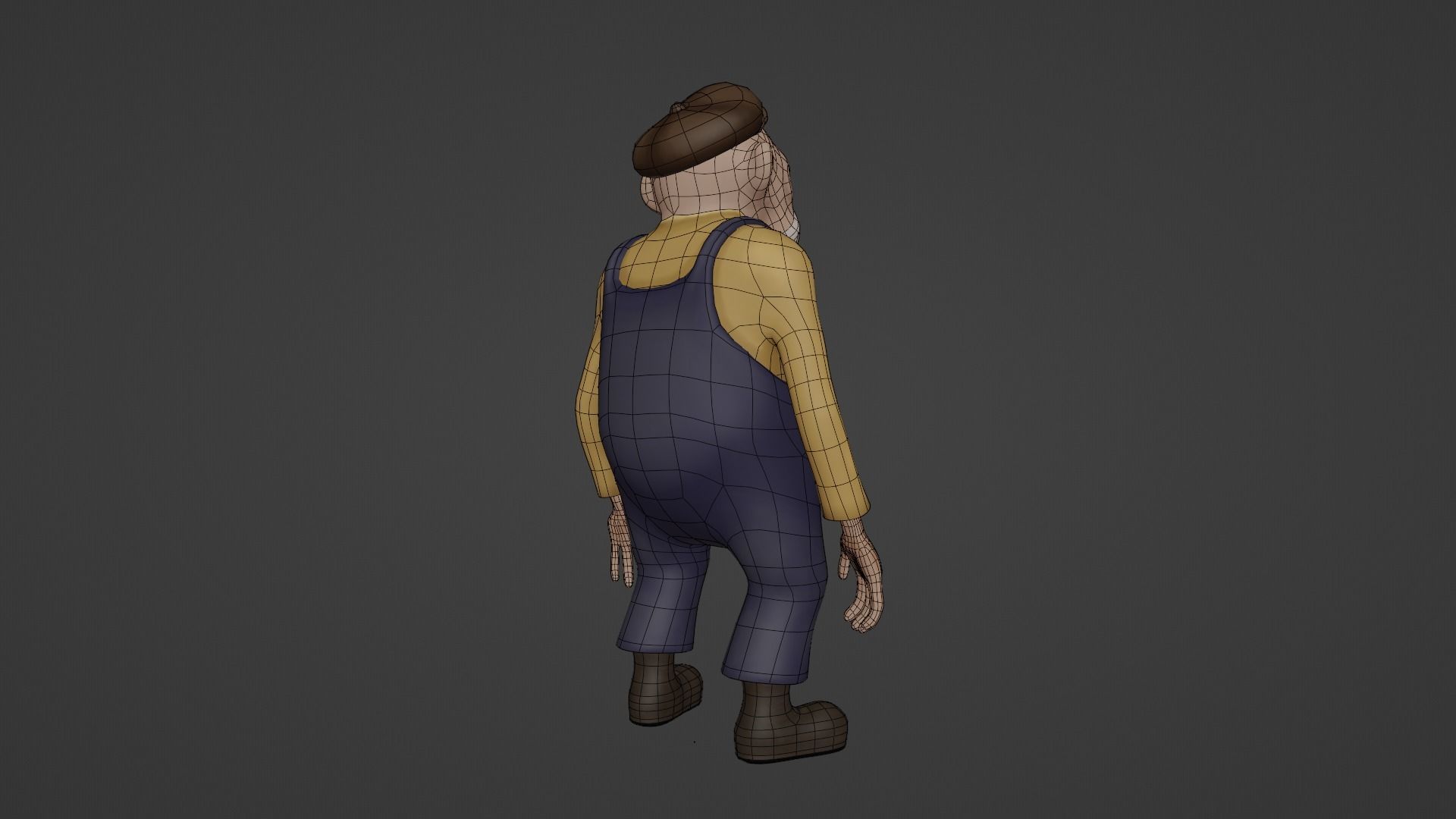 Character Old Man Low-poly 3D model_38