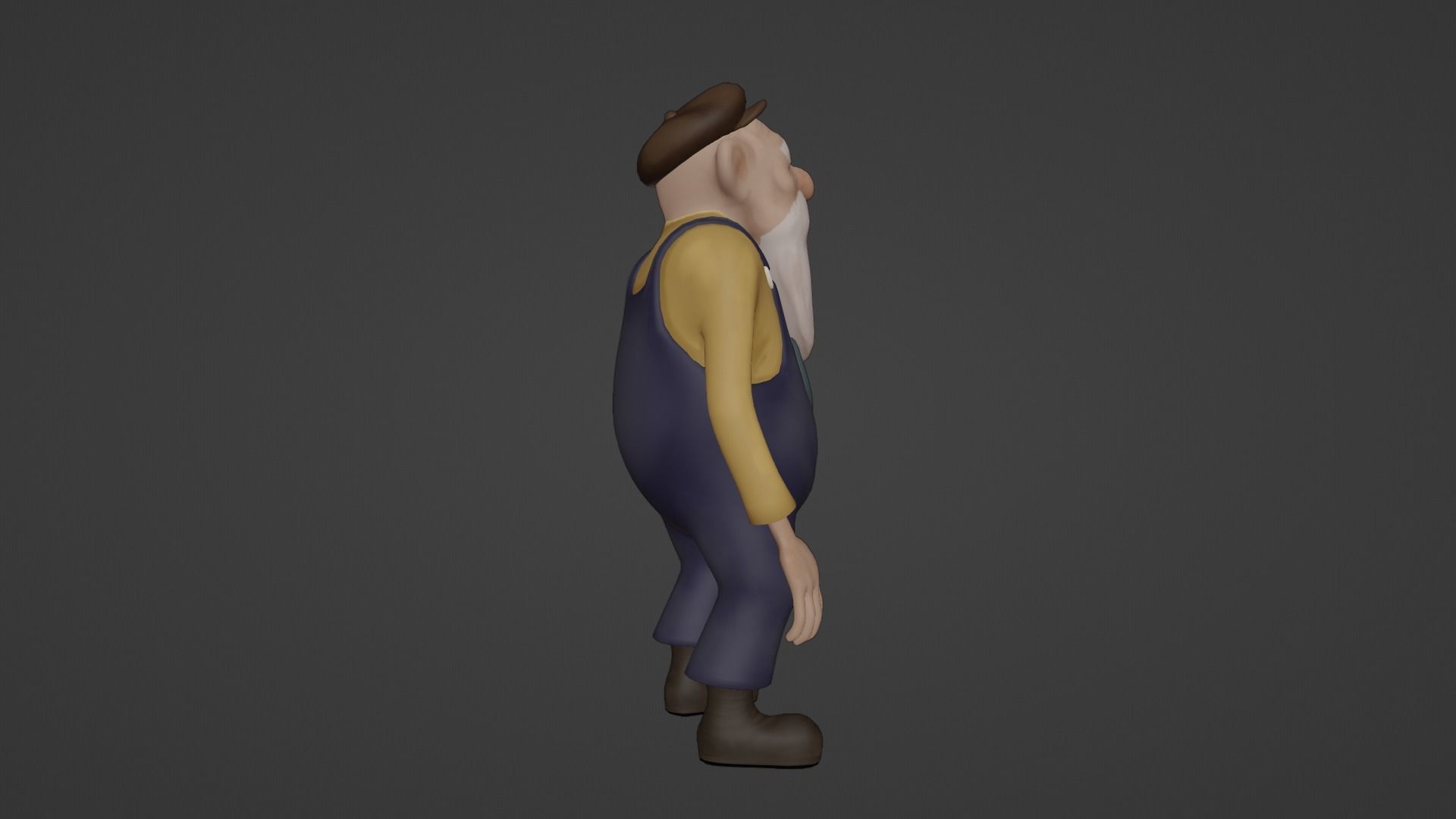 Character Old Man Low-poly 3D model_26
