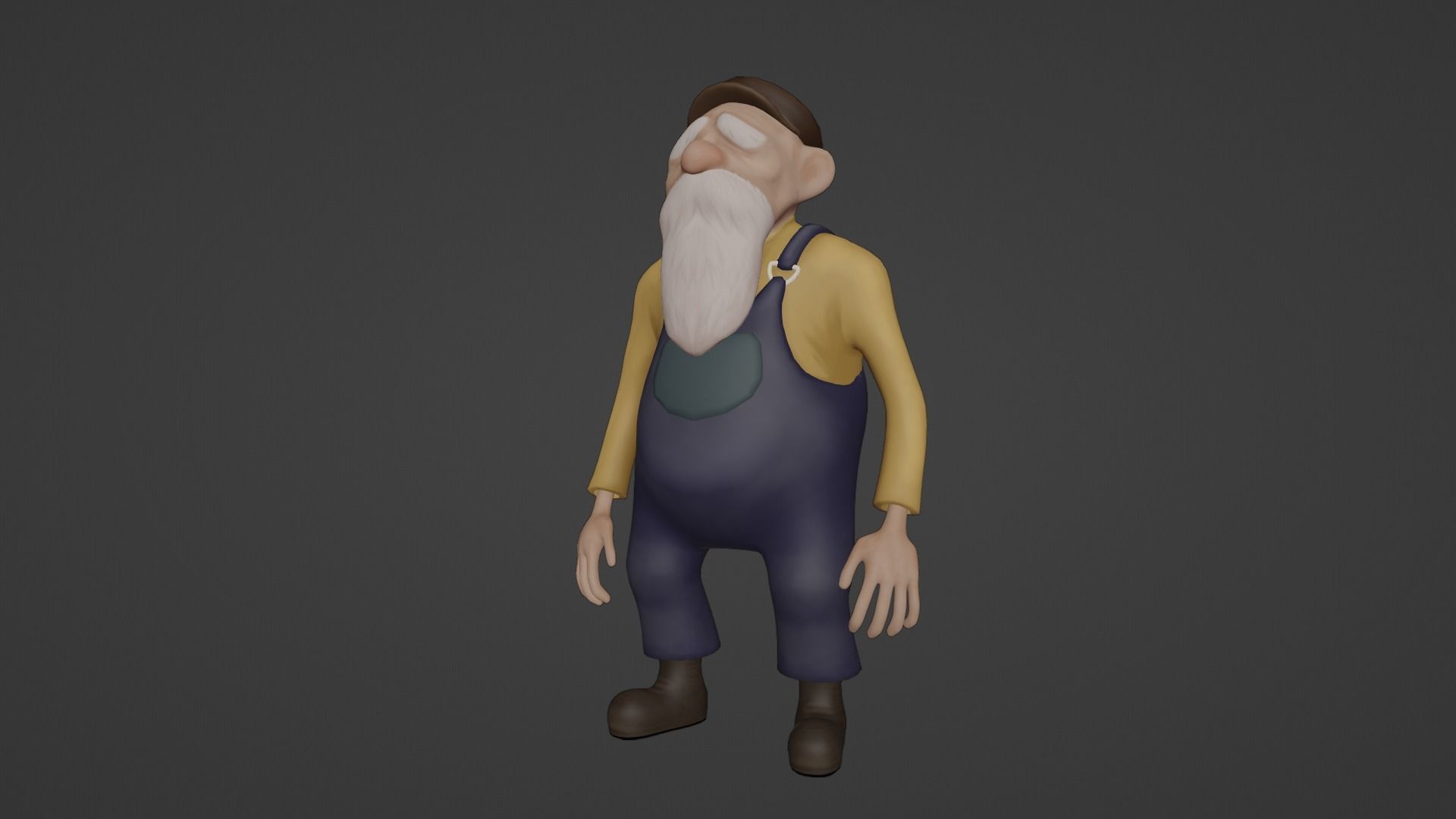 Character Old Man Low-poly 3D model_11