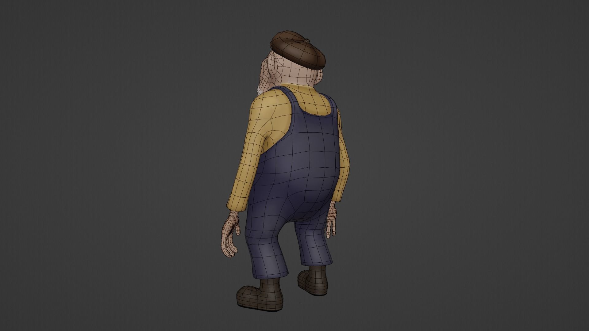 Character Old Man Low-poly 3D model_36