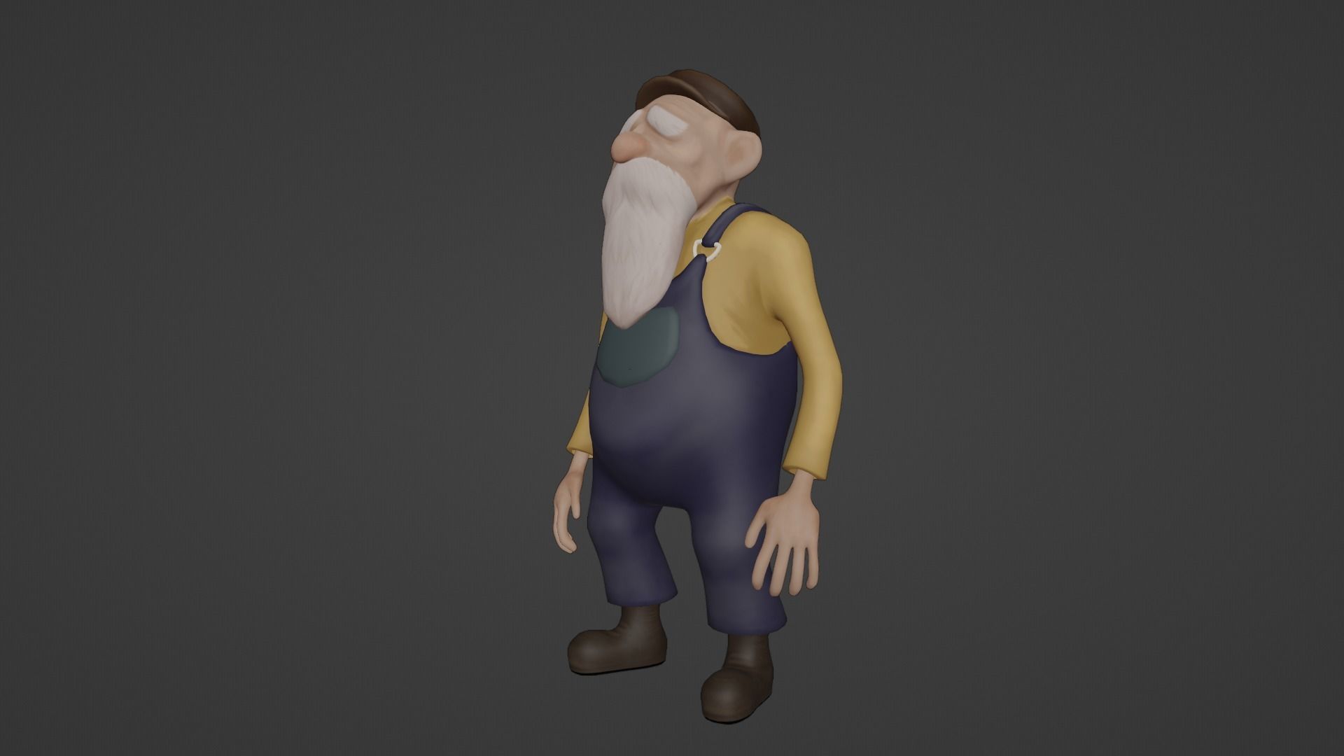 Character Old Man Low-poly 3D model_12