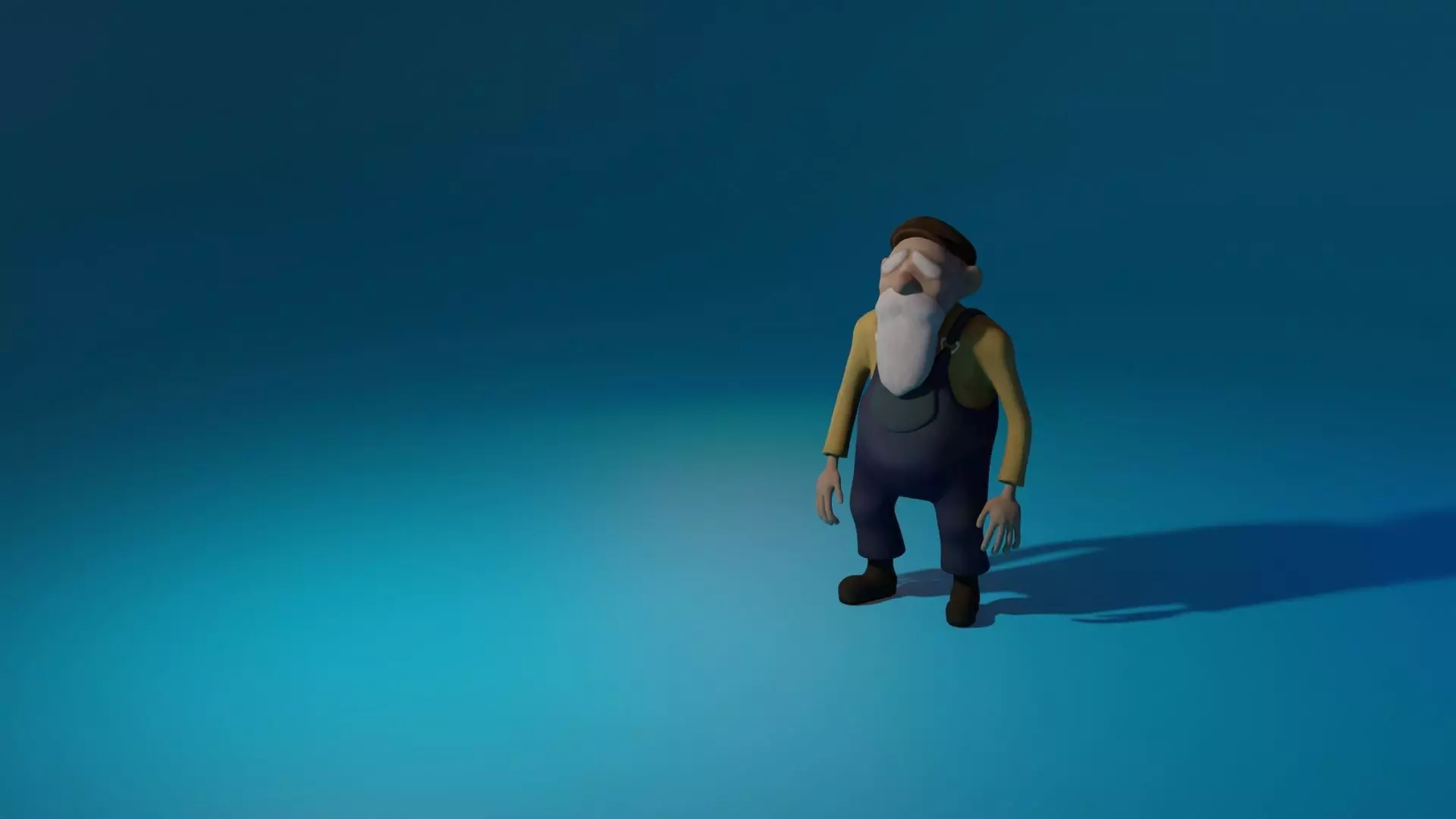 Character Old Man Low-poly 3D model_0