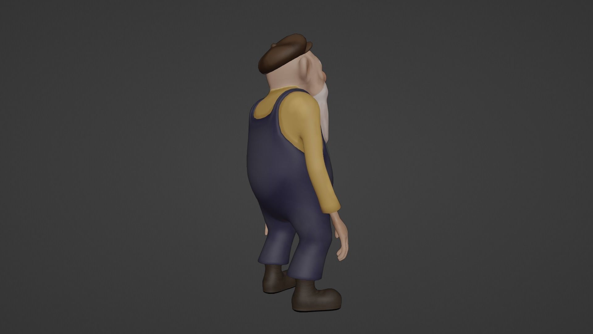 Character Old Man Low-poly 3D model_25