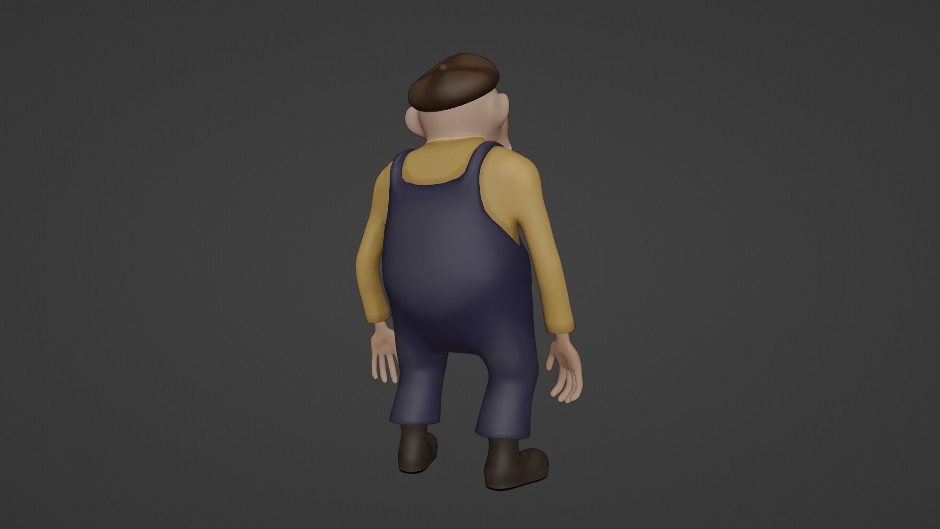Character Old Man Low-poly 3D model_23
