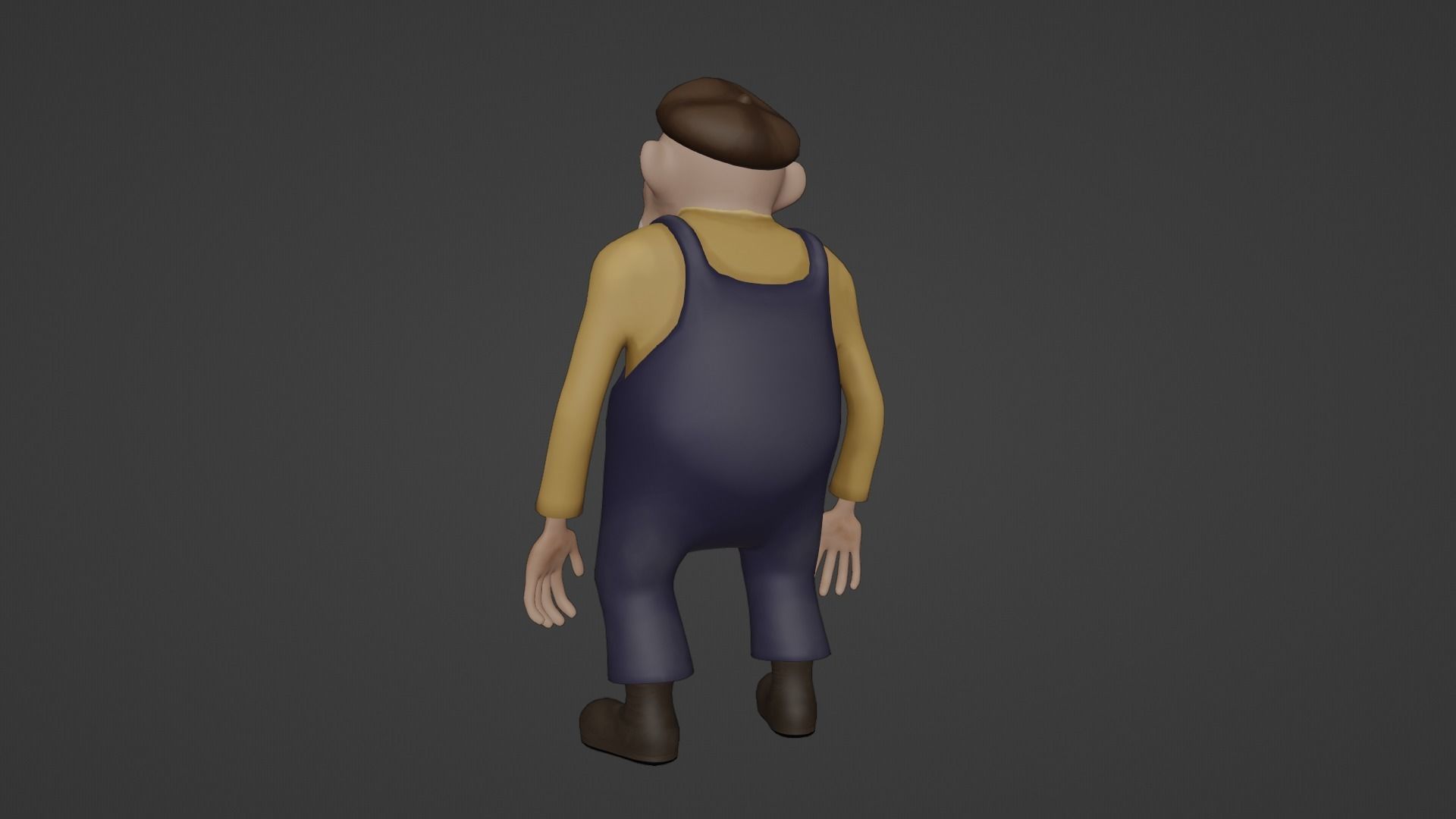 Character Old Man Low-poly 3D model_19