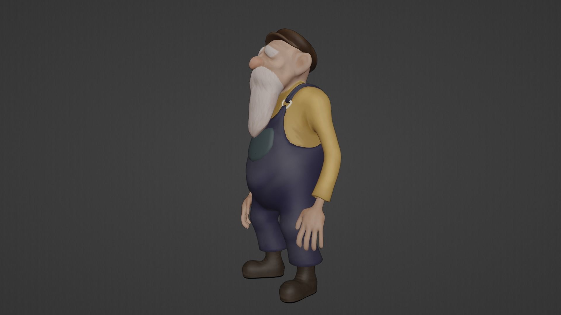 Character Old Man Low-poly 3D model_13