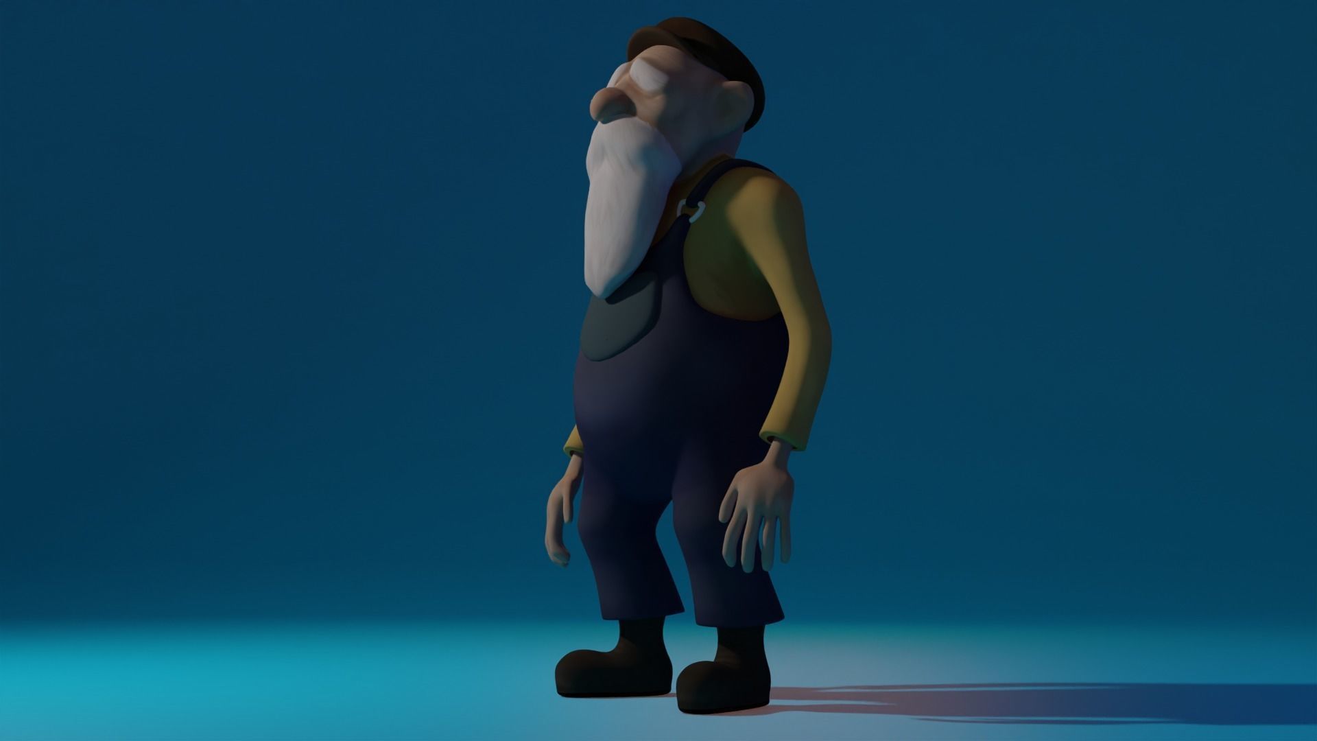Character Old Man Low-poly 3D model_6