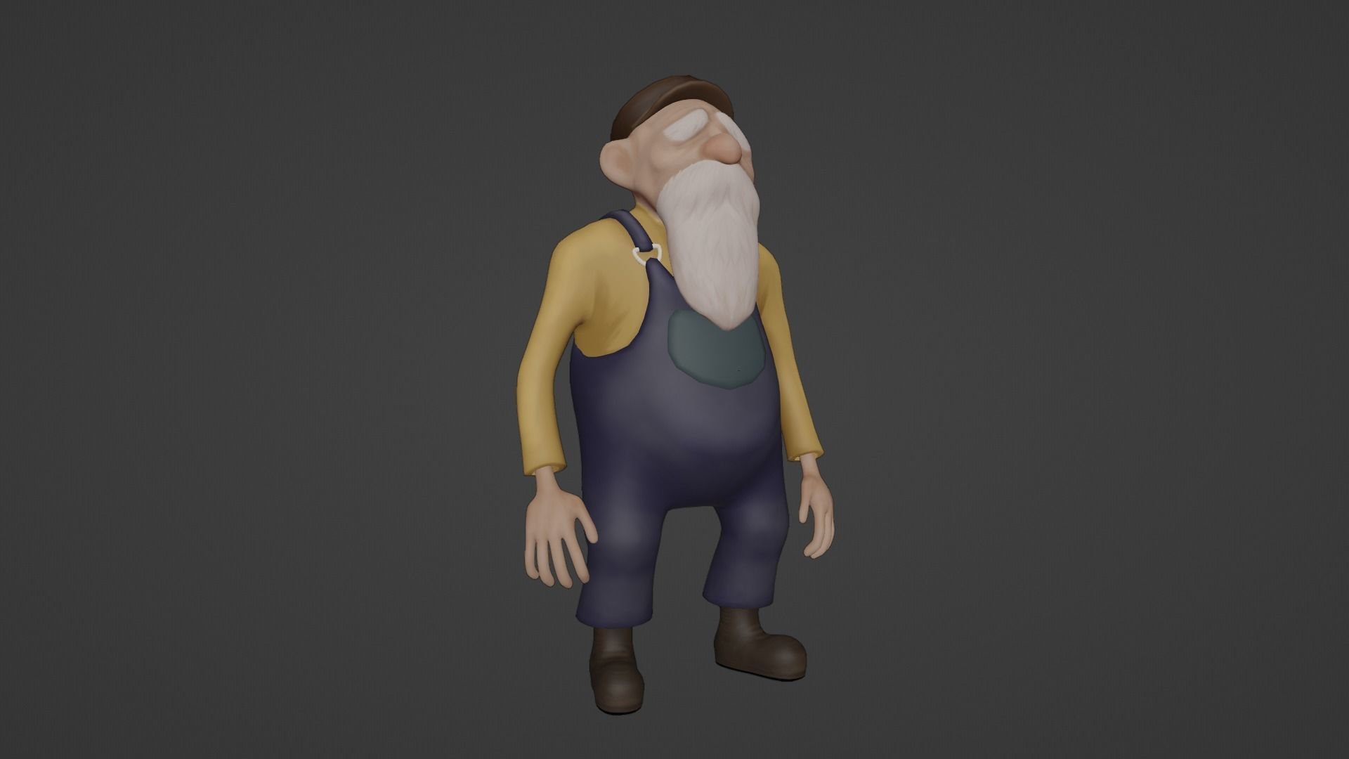 Character Old Man Low-poly 3D model_31