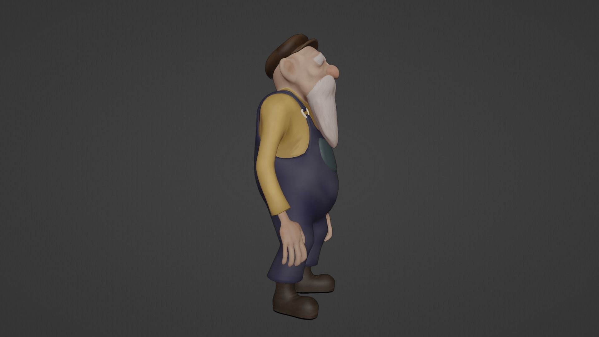 Character Old Man Low-poly 3D model_28