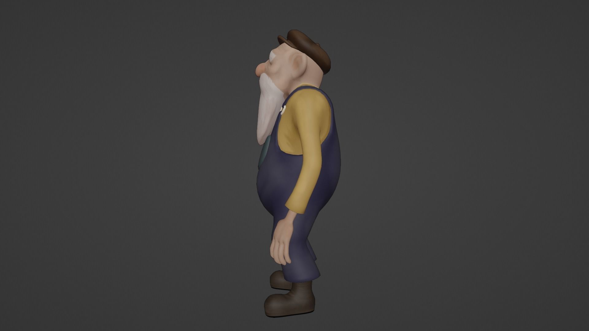 Character Old Man Low-poly 3D model_15