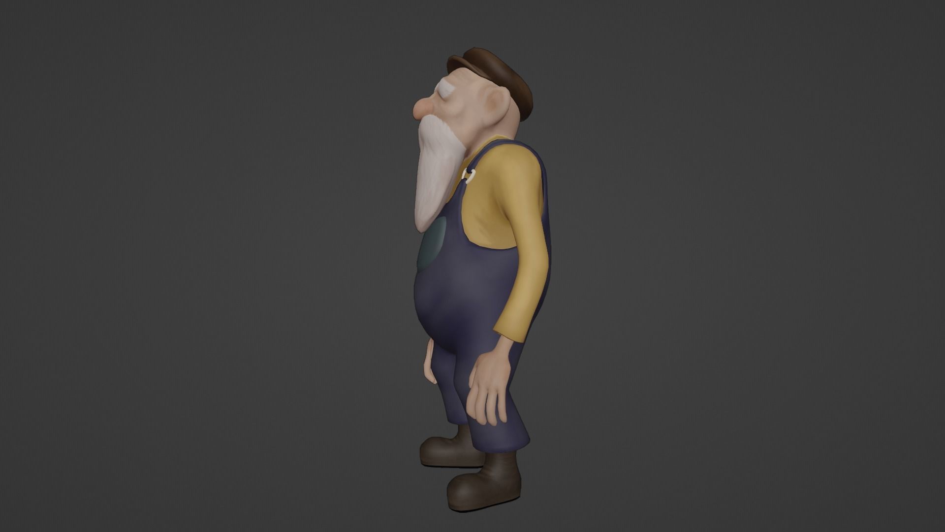 Character Old Man Low-poly 3D model_14