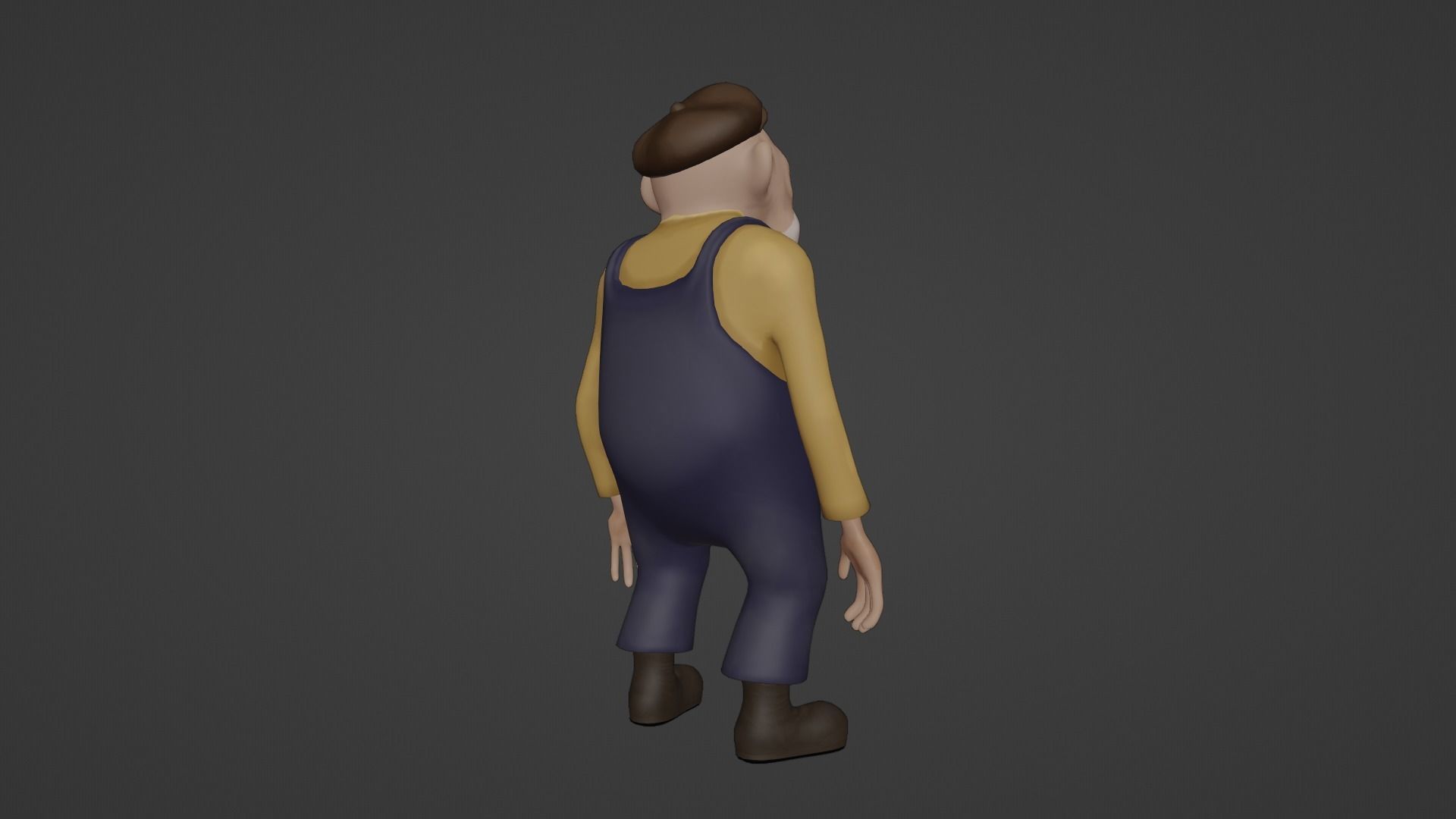 Character Old Man Low-poly 3D model_24