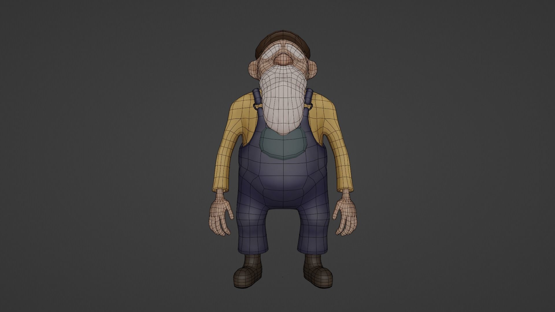 Character Old Man Low-poly 3D model_33