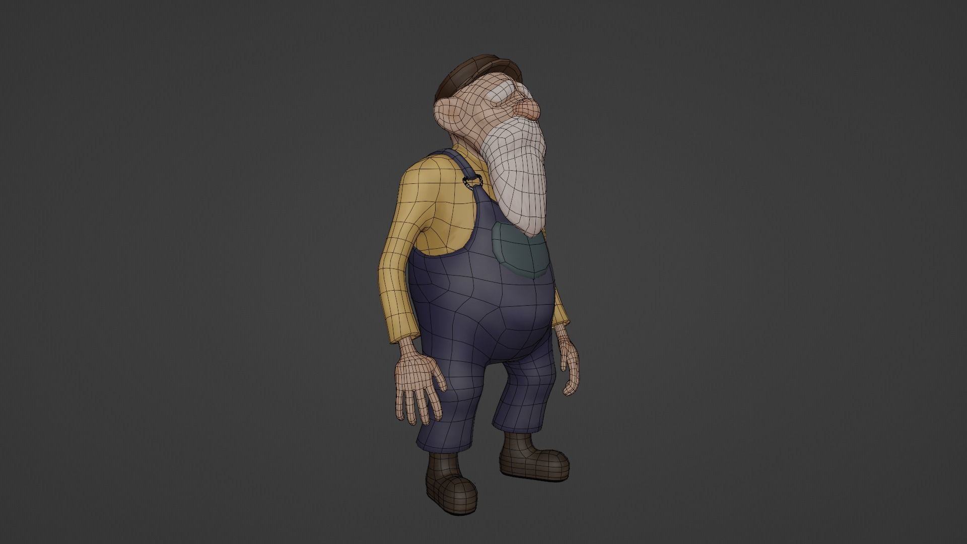 Character Old Man Low-poly 3D model_40