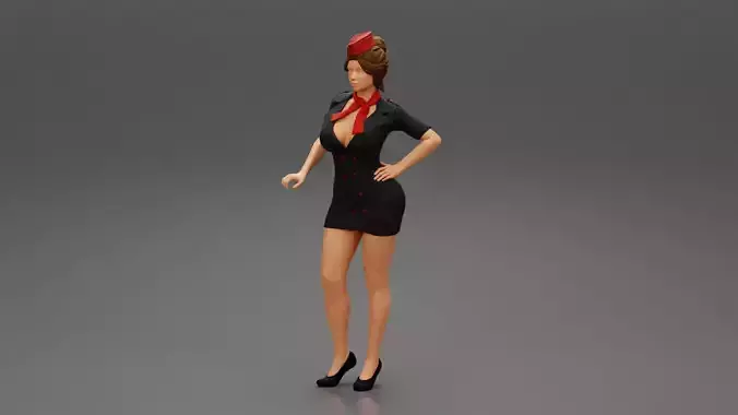 Sexy woman steward standing