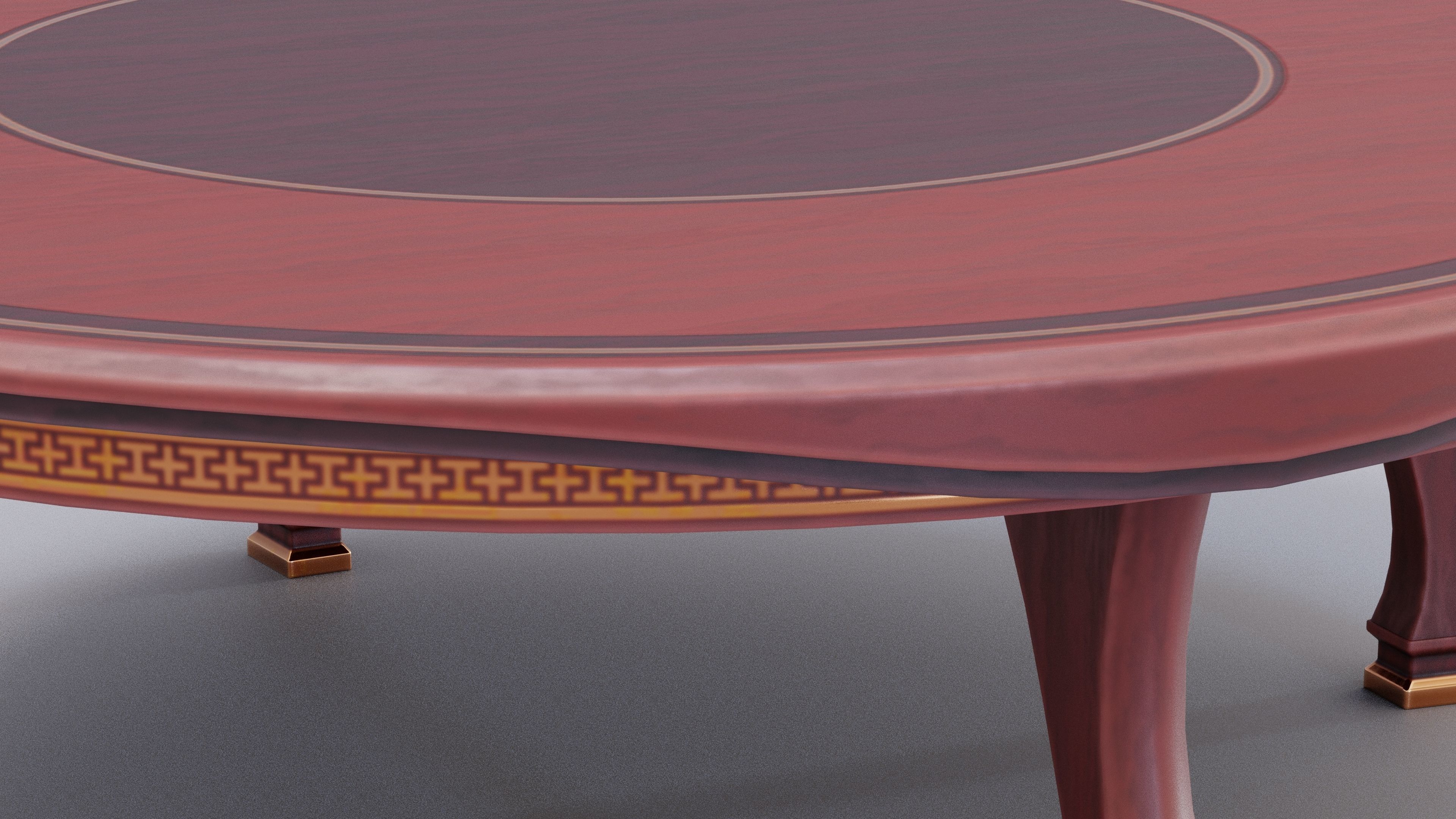 Chinese Trade Furniture Kit - 14 Round Table Low-poly 3D model_5
