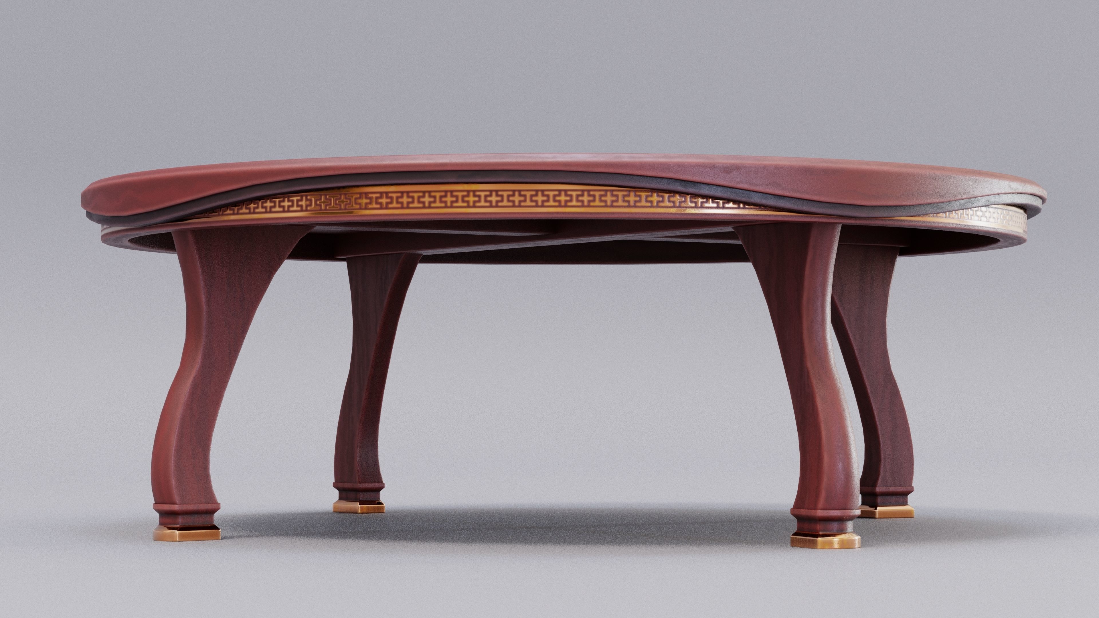 Chinese Trade Furniture Kit - 14 Round Table Low-poly 3D model_2